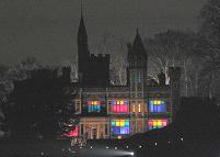 Saltwell Towers by night during the Winter Festival
