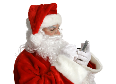 Father Christmas with  Blackberry